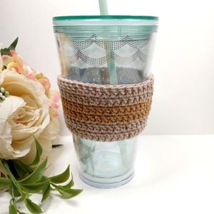 Crochet Coffee Cup Cozy. Hot Chocolate Cup Cozy. Cup Sleeve Hot Drink Holder